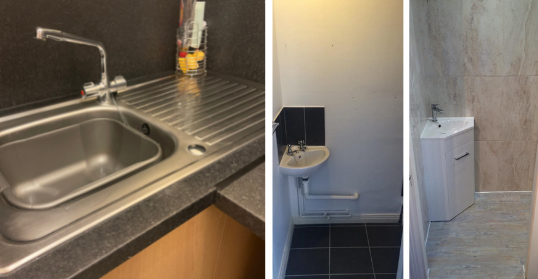 new kitchen sink and new bathroom sink